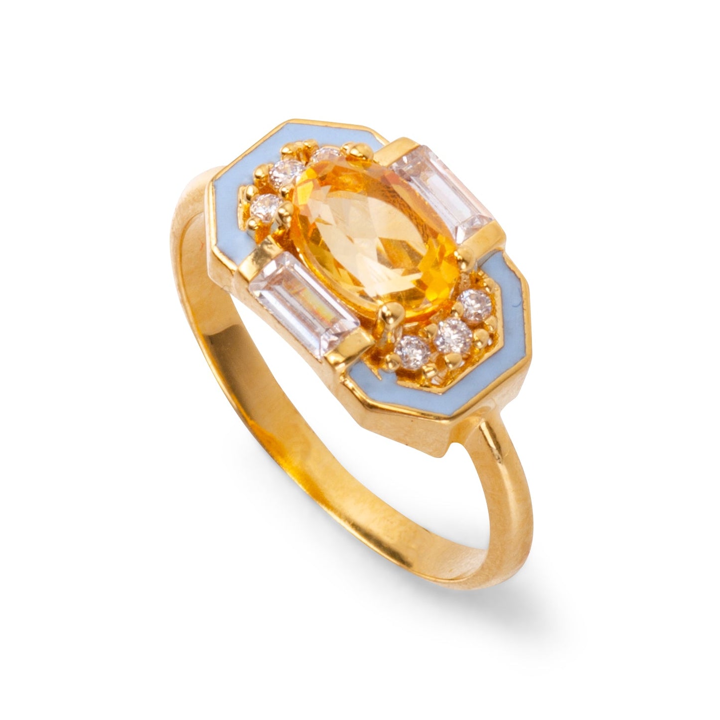 Lena Citrin 24K Goldring