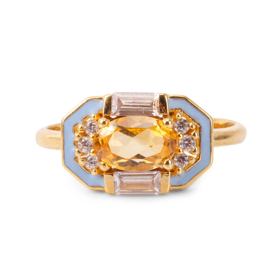 Lena Citrine 24K Gold Ring