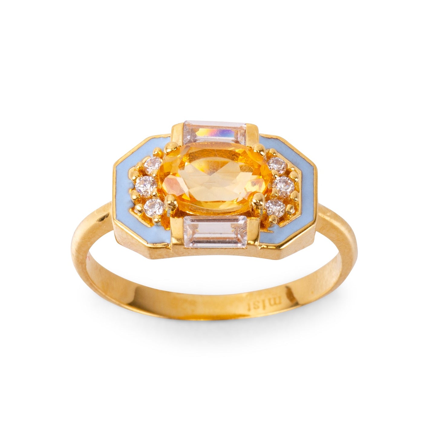 Lena Citrin 24K Goldring