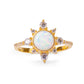 Sunshine White Opal 24K Gold Ring
