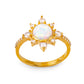 Sunshine White Opal 24K Gold Ring