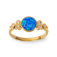 Eleanor Blue Opal 24K Gold Ring