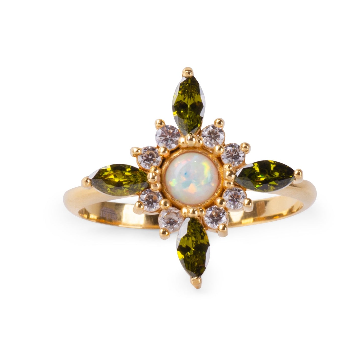 Flora Green Quartz 24K Gold Ring