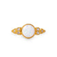 Eleanor White Opal 24K Gold Ring