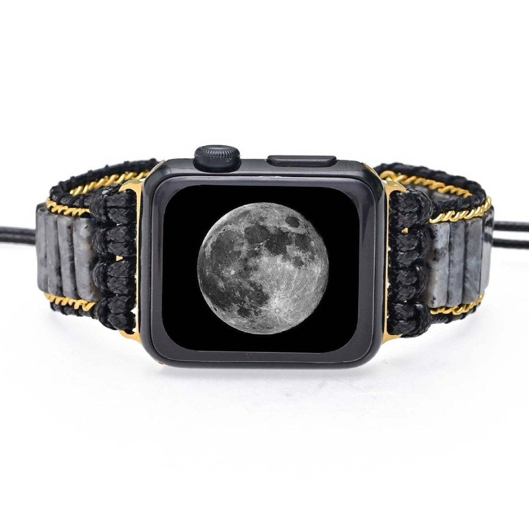 Böhmisches schwarzes Labradorit-Apple-Watch-Armband