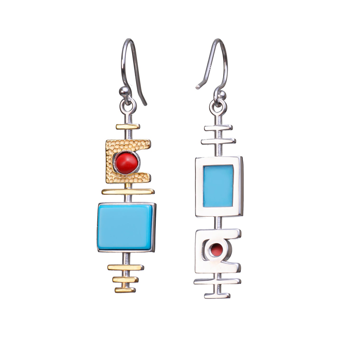 Turquoise Dangle Silver Earrings