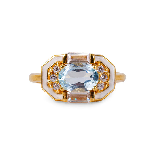 Lena Topaz 24K Gold Ring