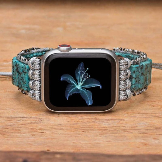 Böhmisches blaues Sesamjaspis-Apple-Watch-Armband