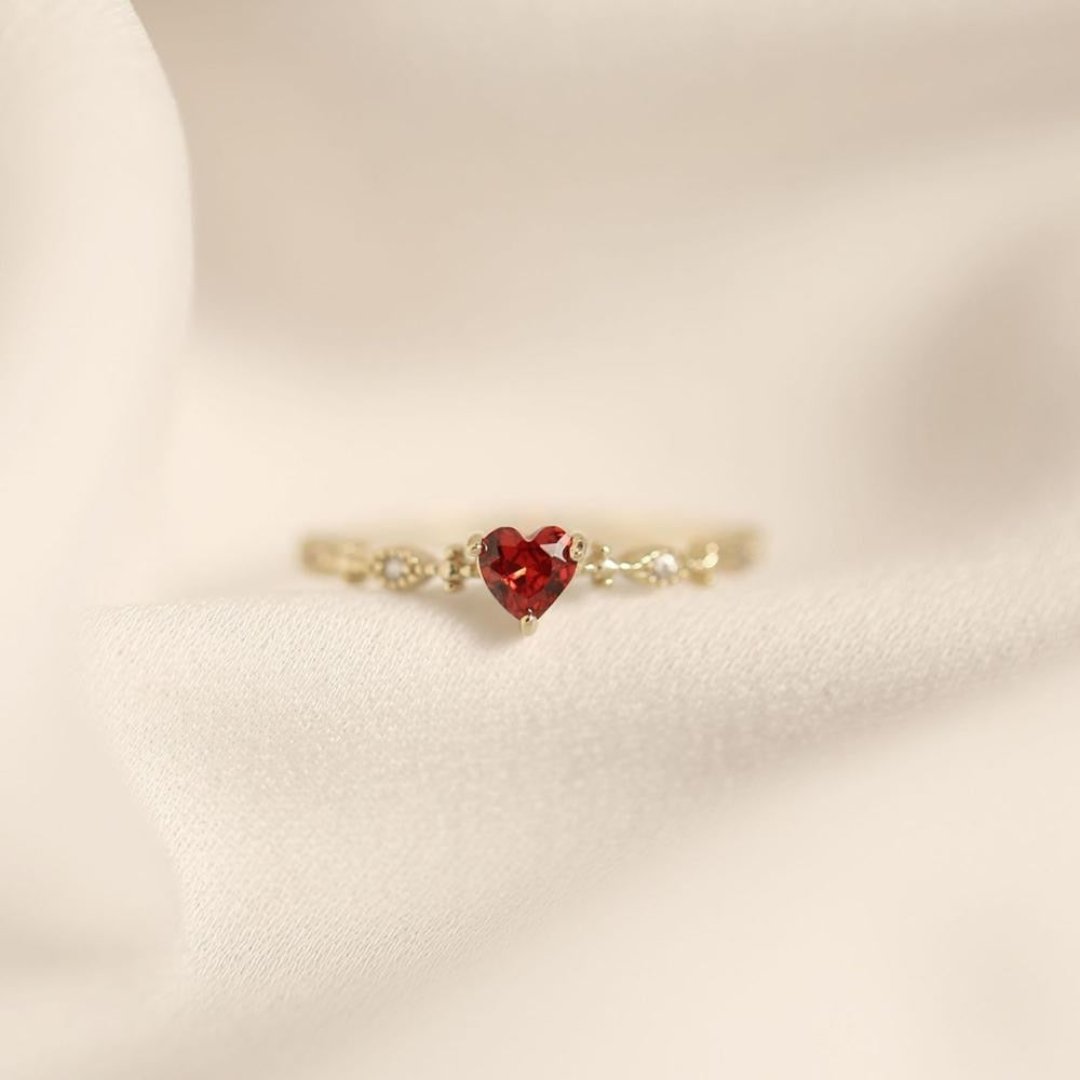 Love Ruby 14K Gold Plated Silver Ring