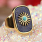 Resplendent Birthstones Sun Flower Adjustable Ring