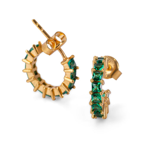 Helen Emerald 24K Gold Earrings