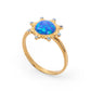 Starlight Blue Opal 24K Gold Ring