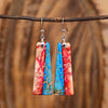 Cardinal Tetra Emperor Stone Trapezoidal Earrings
