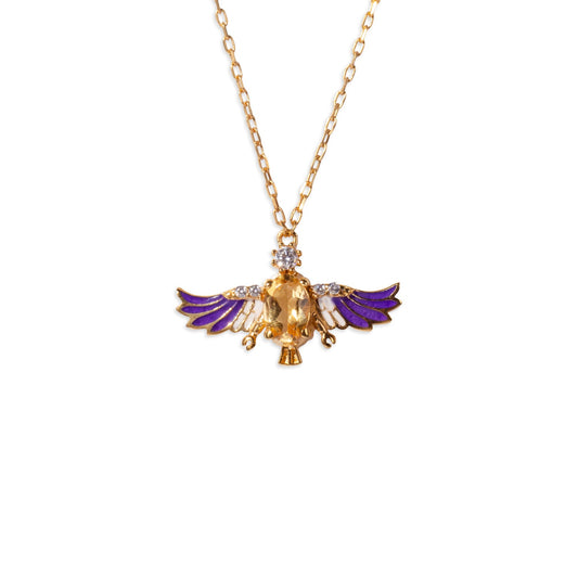 Phoenix Citrine 24K Gold Necklace