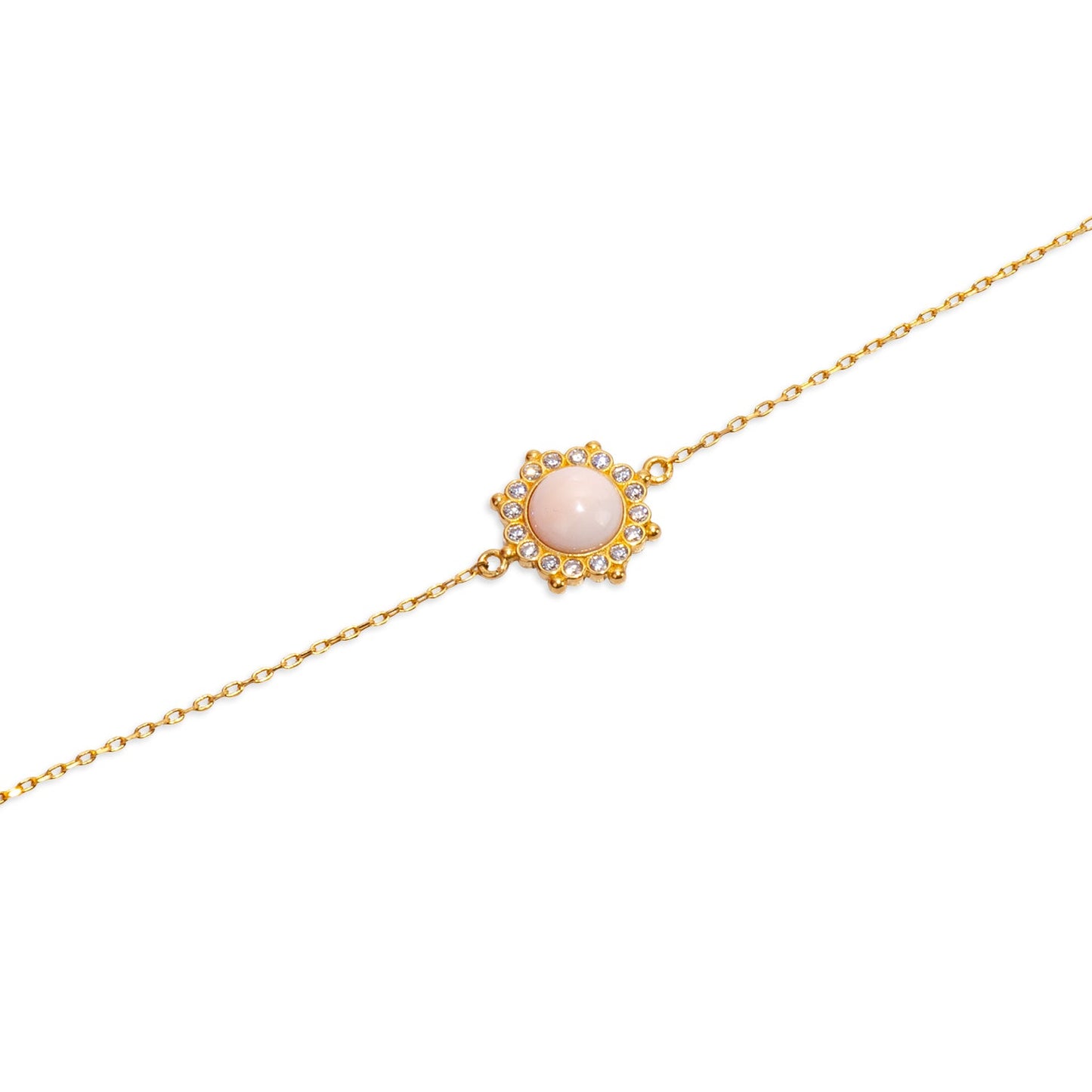 Sun Pink Opal 24K Gold Bracelet