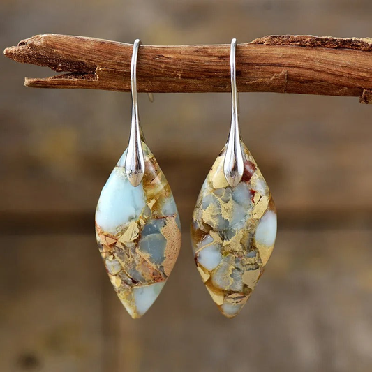 Ethnic Design Drop Jasper Earrings