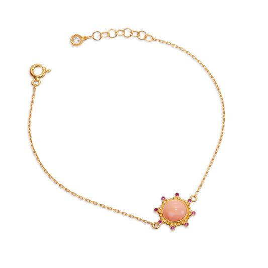 Starlight Pink Opal 24K Gold Bracelet