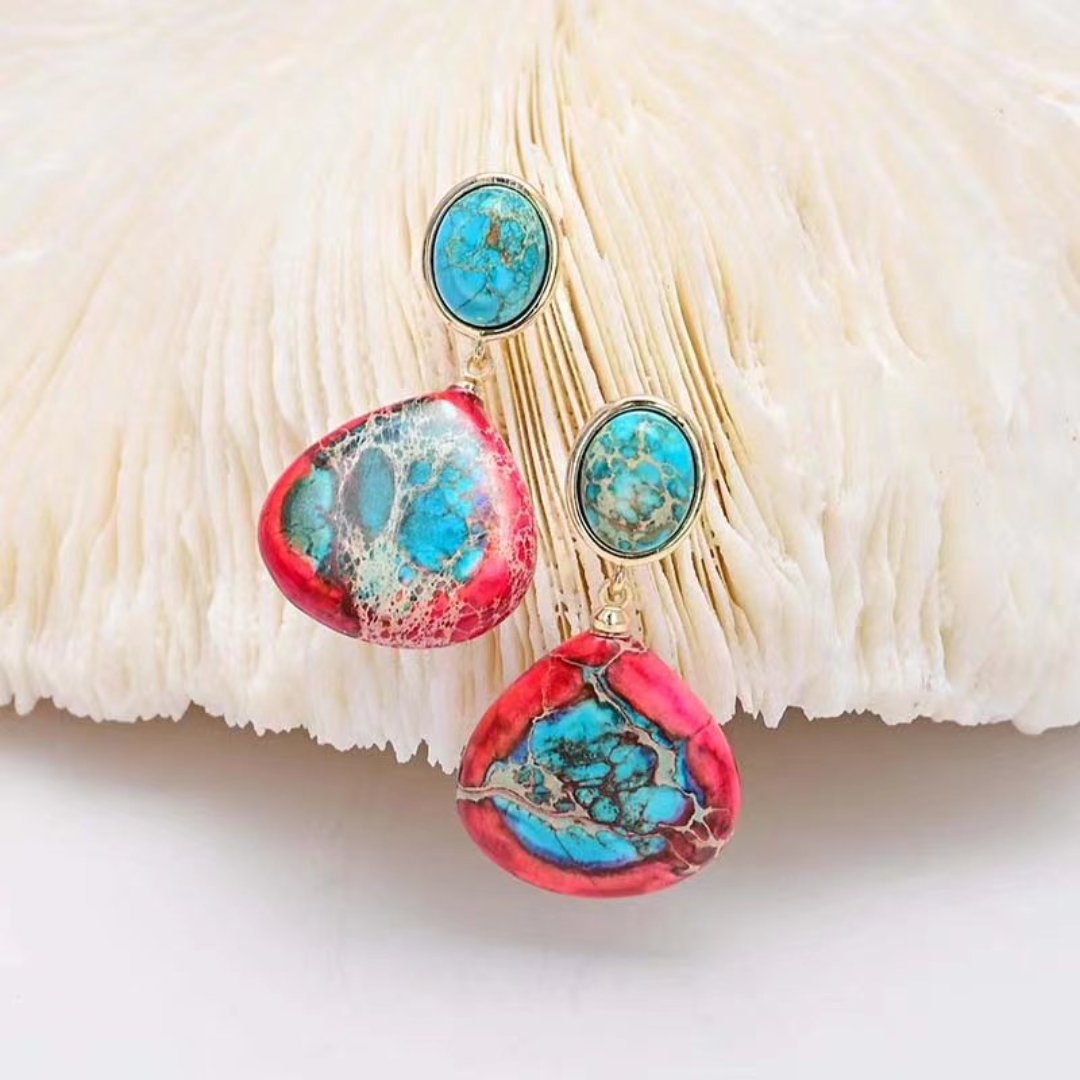 Spiritual Natural Emperor Stone Earrings