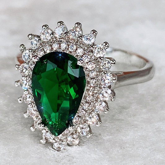 Royal Emerald & Zirconia Ring