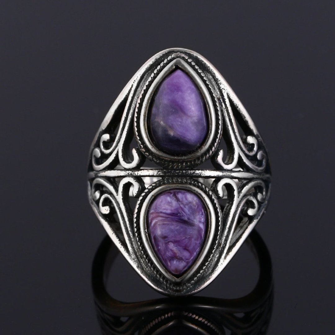 Vintage Naturstein Silber Ringe 