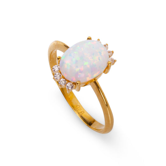 Princess Opal 24K Gold Ring