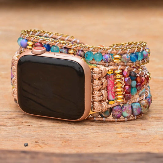 Leuchtende Farben Naturstein Apple Watch Armband