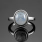 Natural Moonstone Silver Ring