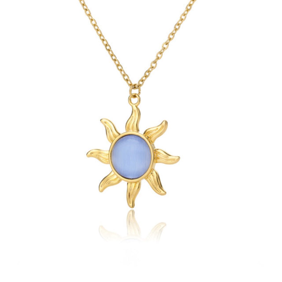 Sun Flower Moonstone & Labradorite Necklace