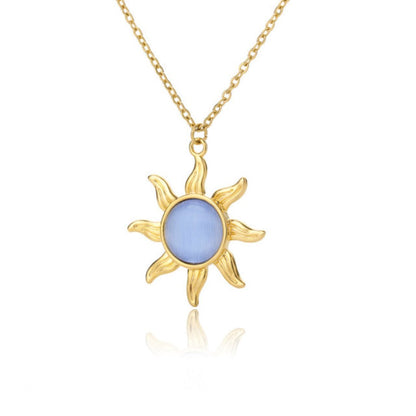 Sun Flower Moonstone & Labradorite Necklace