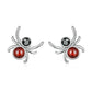 Ohrringe aus Sterlingsilber mit schwarzer und roter Spinne 
