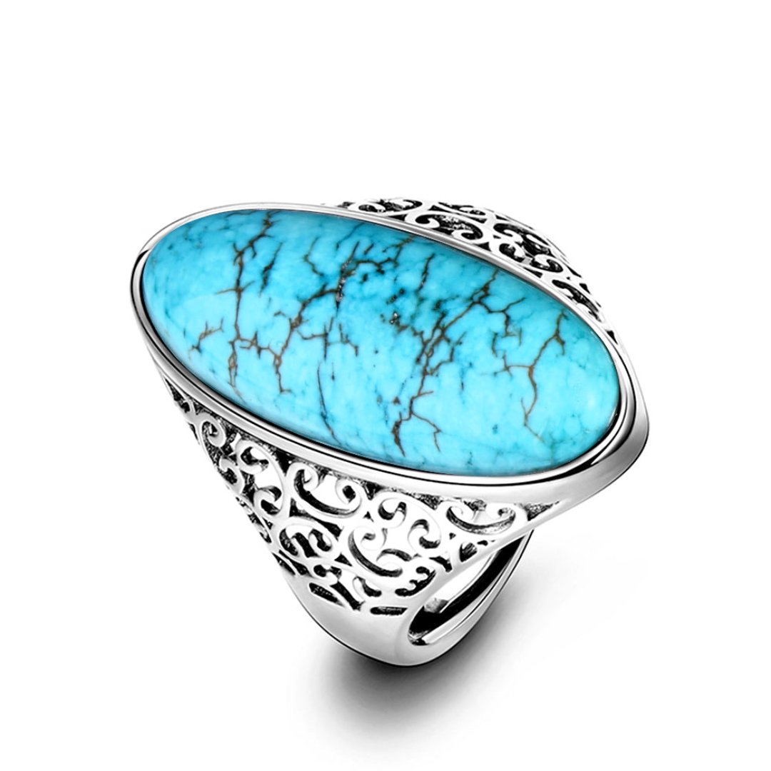Elegant Turquoise 925 Sterling Silver Ring