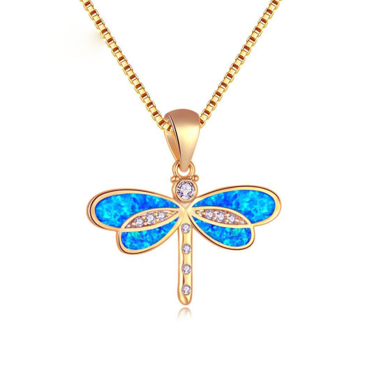 Spiritual Dragonfly Opal 925 Sterling Silver Pendant