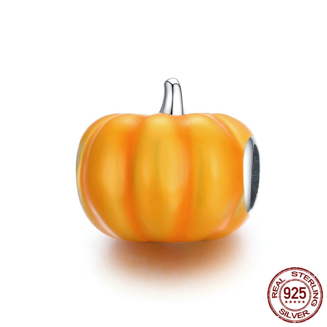 Gotischer Kürbis 925 Sterling Silber Anhänger 