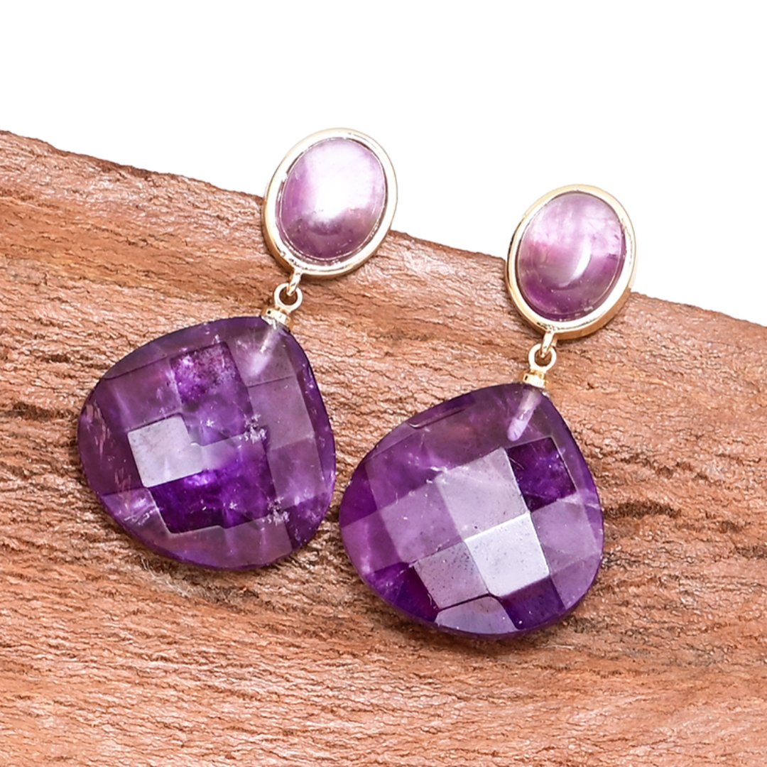 Spiritual Ethnic Amethyst Earrings