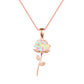 Blume Weißer Opal 925 Sterling Silber Halskette 