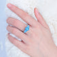 Spiritual Blue Fire Opal Silver Ring