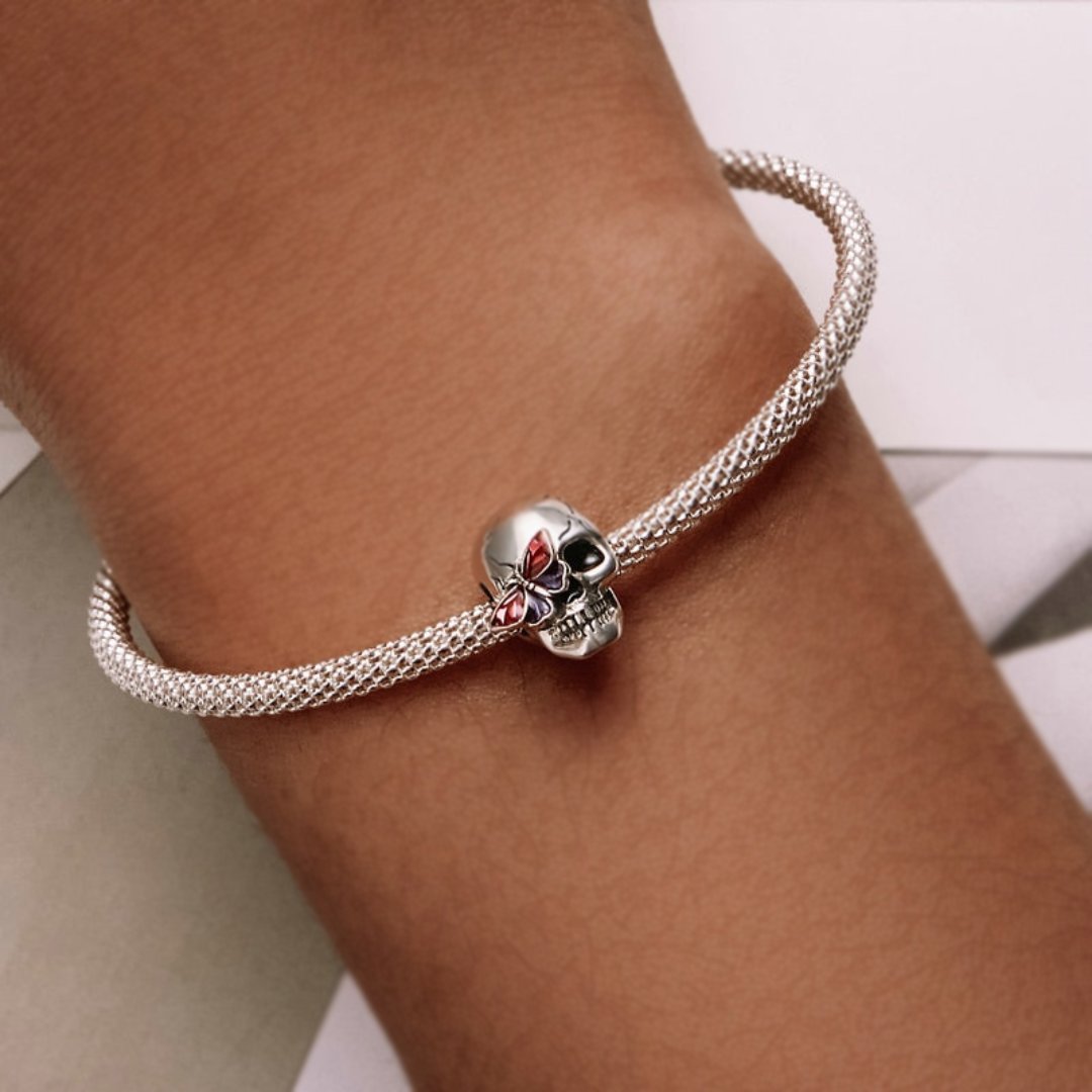 Butterfly Skull 925 Sterling Silver Pendant