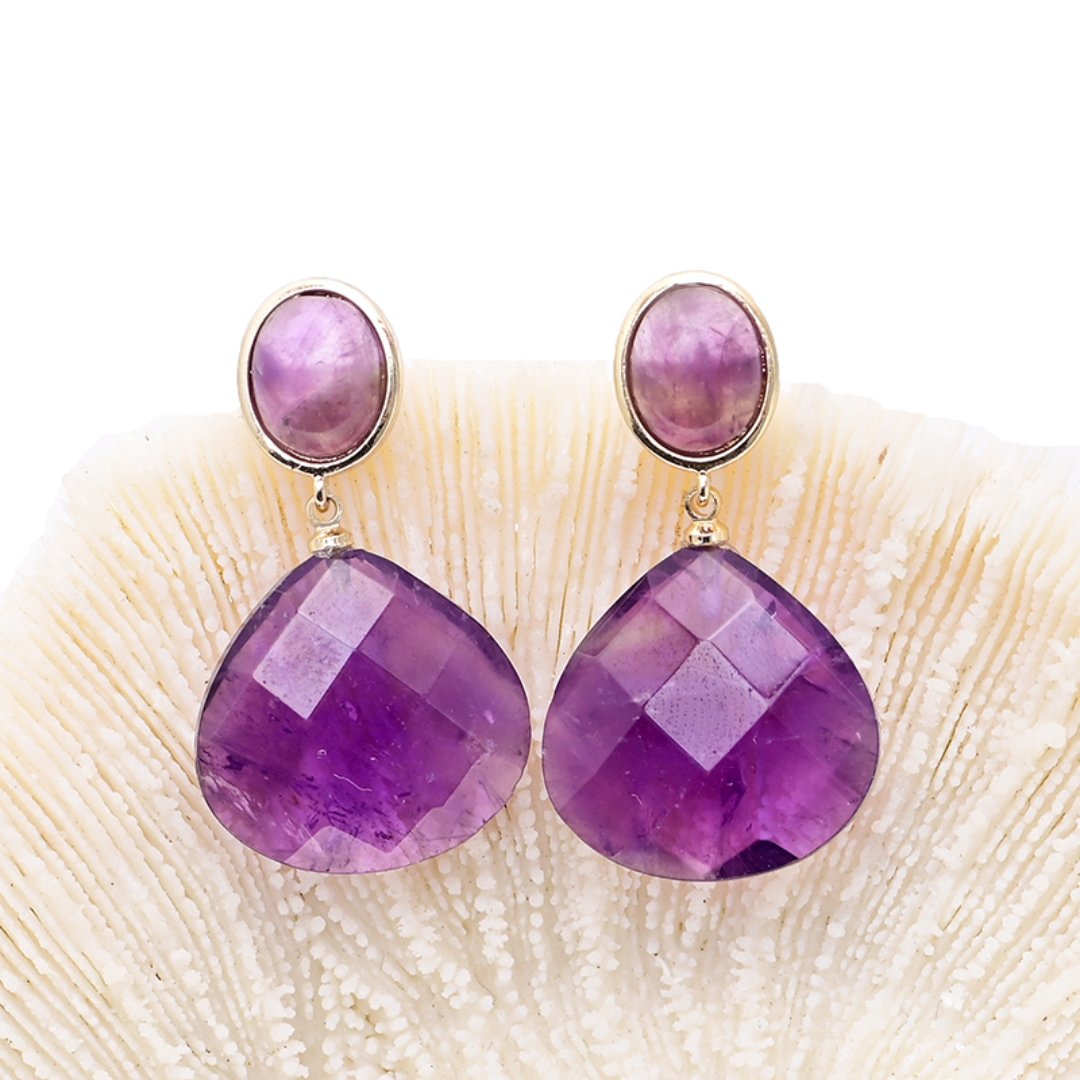 Spiritual Ethnic Amethyst Earrings