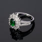 Vintage Emerald & Zircon Ring