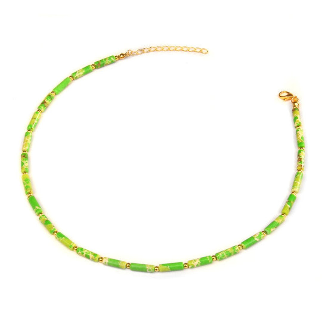 Natural Stone Tube Beads Necklaces