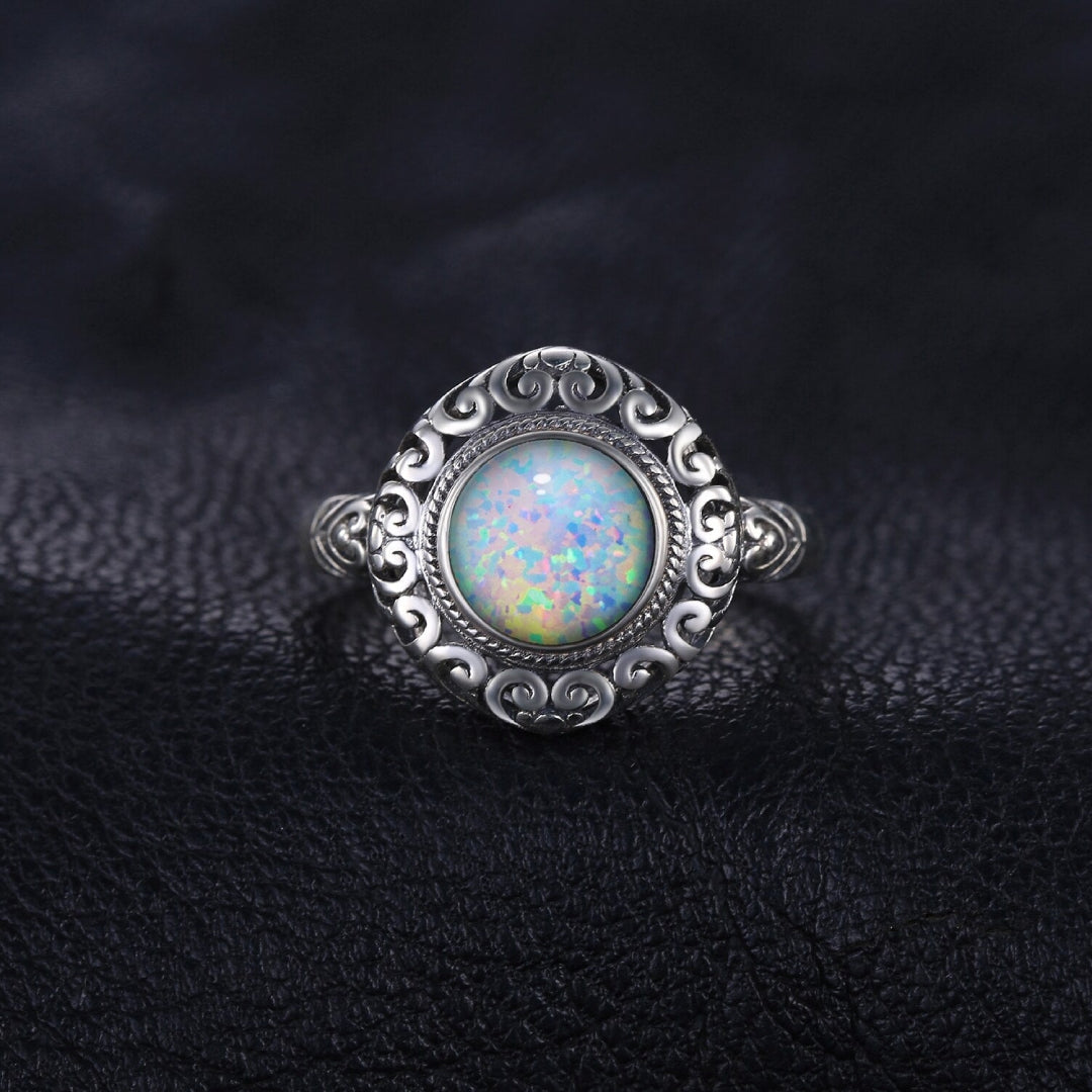 Vintage Opal 925 Sterling Silber Ring