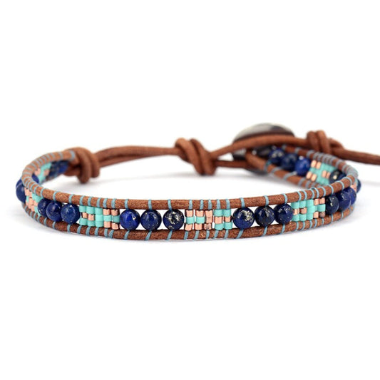 Spirituelles Lapislazuli-Armband, handgefertigt