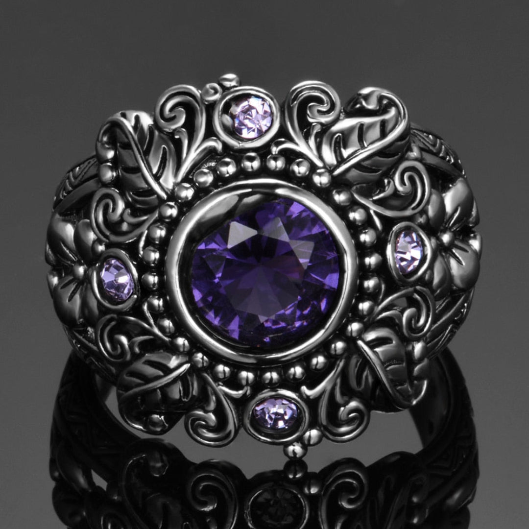 Amethyst-Ring aus 925er Sterlingsilber im Vintage-Stil