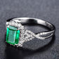 Sterling Silber Ring mit Smaragd im Vintage Stil 