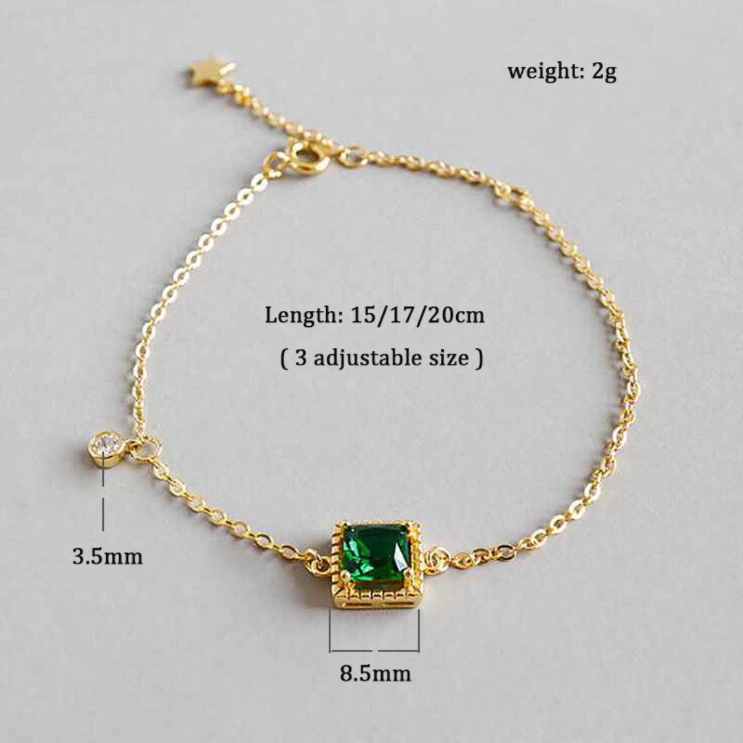 Luxury Emerald Sterling Silver Bracelet