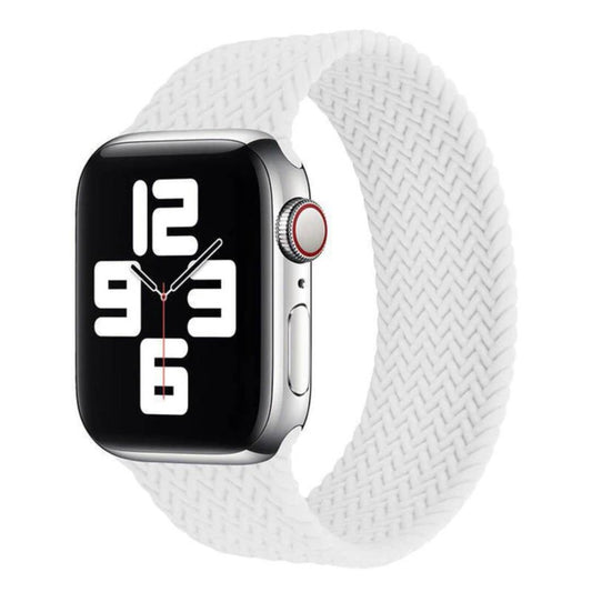Geflochtenes Solo-Weiß-Apple-Watch-Armband