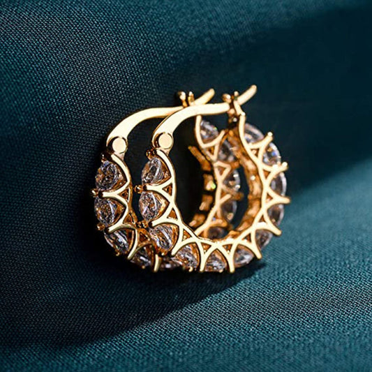 Stylish Cubic Zirconia Hoop Earrings