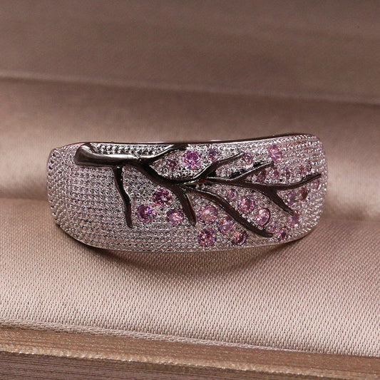 Elegant Tree of Zirconia Ring