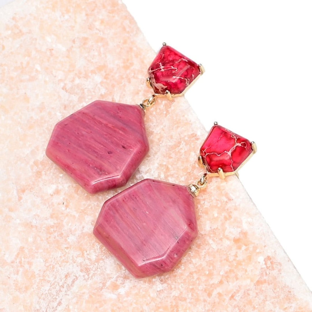 Stilvolle Rhodochrosit-Ohrhänger