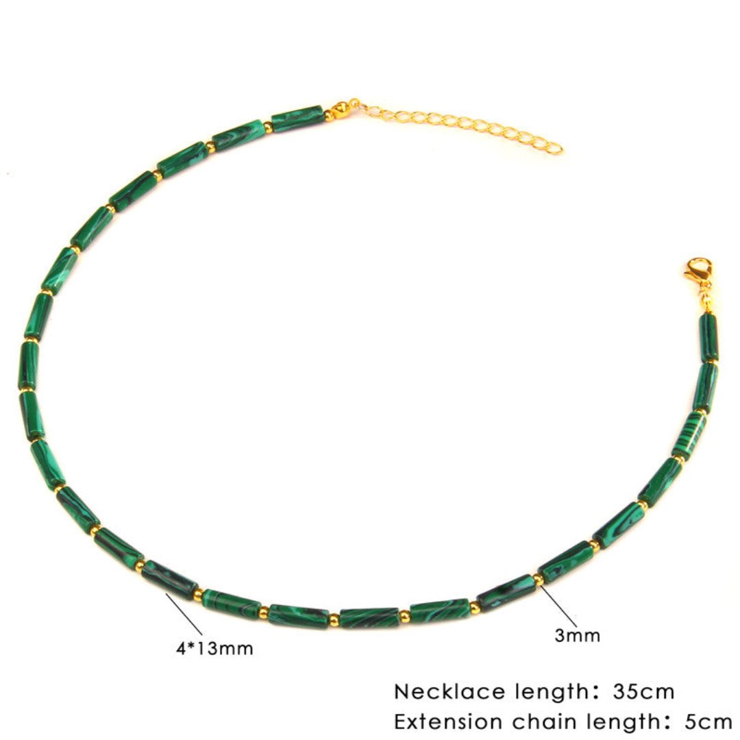 Natural Stone Tube Beads Necklaces